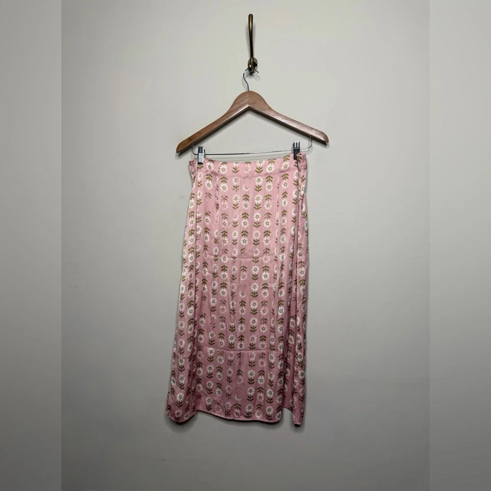 Free People Analise Midi Skirt in Blush Combo